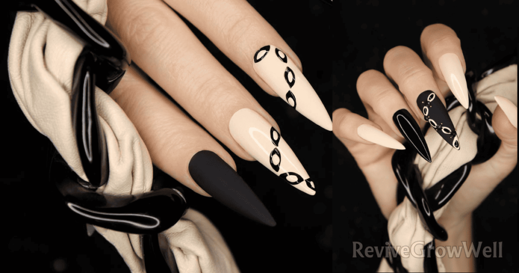 black-and-beige-manicure