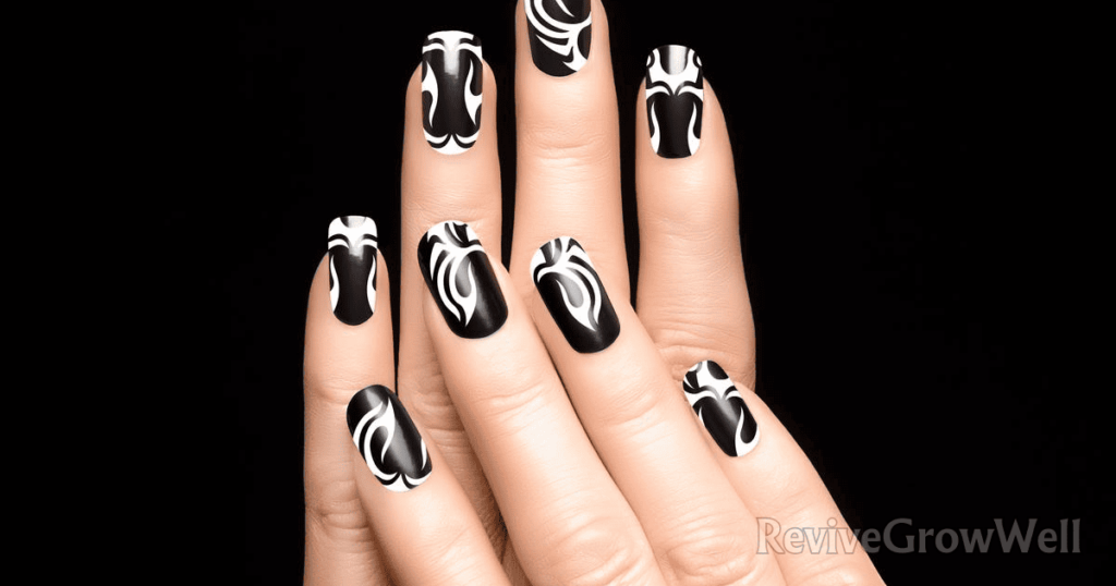 black-nail-designs-with-white-art